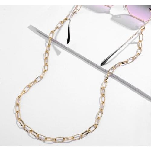 Gold Metal Sunglasses Long Link Chain for Women Eyewears Reading Chain Cord Holder Neck Strap Lanyard EyeGlasses Necklace