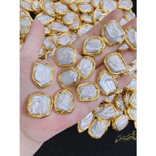 New Jewelry Finding Natural Pearl Connector Beads For Jewelry Bracelet Necklace Making DIY Pearl Space Beads 10pcs irregular