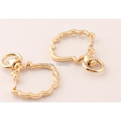 10pcs swivel clasp lobster snap hook light gold color scallop shape clip push gate hook