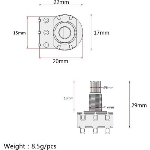 10x Dual Balance Pickups Split Shaft Potentiometers For Most Control Knobs