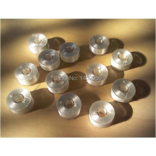 12pcs Size A White Pre-wound Reusable Plastic Bobbins Embroidery Thread, for Brother Embroidery Machine