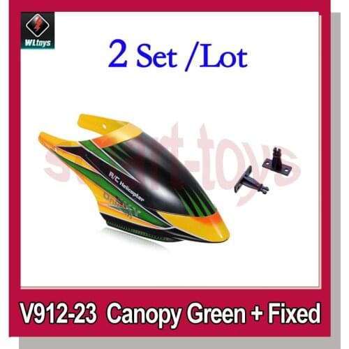 2Set V912-23 Canopy green orange and Canopy Fixed Accessory for V912 Helicopter spare parts