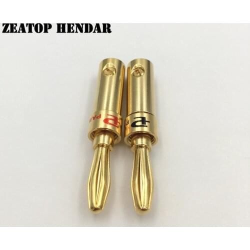200Pcs Copper Pailiccs 4mm Banana Male Audio Jack Plug Head Speaker Cable Connector Double Screw Locking Adapter Gold Plated