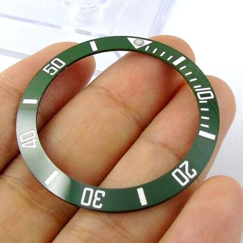 38mm Green Ceramic Bezel Fit for 40mm SUB for Gmt Watch Face Watches Replacement Accessories