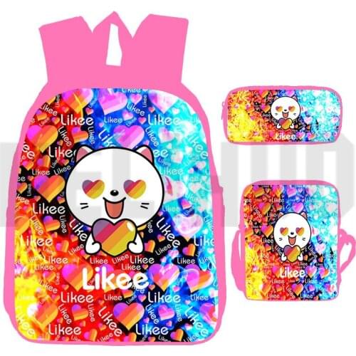 3D Print Like Video App Schoolbags Likee Backpack Pink Russia Style Travel Backpack Anime Book Bag Teenager 3 Pcs/Set Backpack