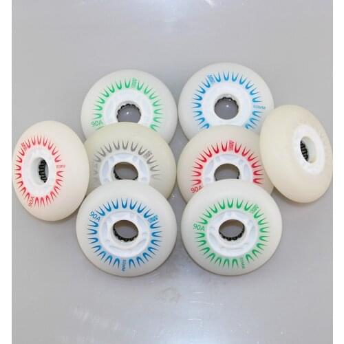 4 Pcs Flash Inline Skate Wheels with Magnetic Core Lighting Durable Sliding Roller FK88