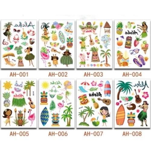 5pcs Kawaii Stickers Waterproof Temporary Tattoo Sticker Cute Cartoon Fake Tattoo for Kids Women