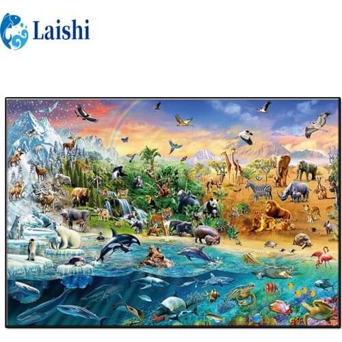 5D DIY Underwater animal scenery Diamond Painting Kit Full Drill Square Embroidery Mosaic Art Picture of Rhinestones Decor Gift