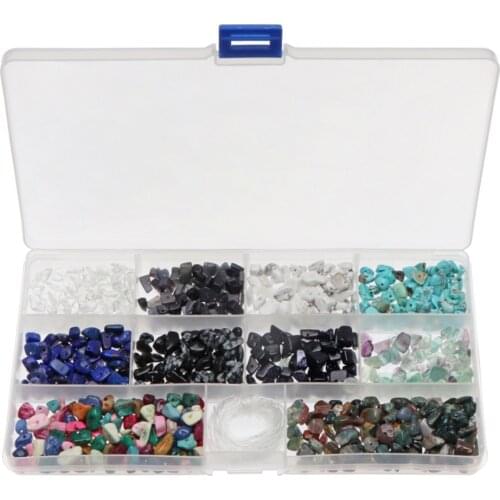 600pcs Irregular Gemstone Beads Loose Bead Natural Stone Green Amethyst Combination Gold Agate Tiger Eye Turquoise Quarry Stone