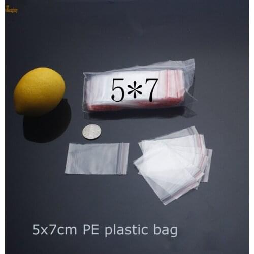 Carteira Feminina Free Shipping 1000pcs Size: 5x7cm Pacakging Zipper Lock Recycle Plastic Bags , Pe Transparent clear
