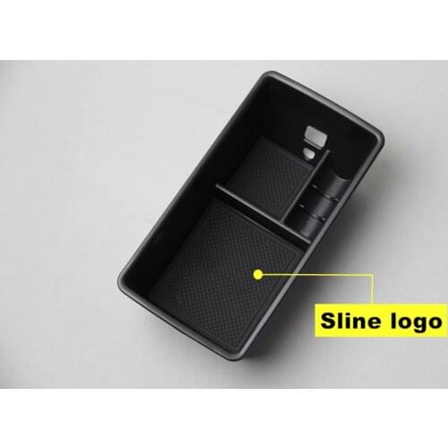 Car Central Armrest Storage Box ABS Storage Tray Container For Audi Q2 Q2L 2018 2019 Car Organizer Car Styling
