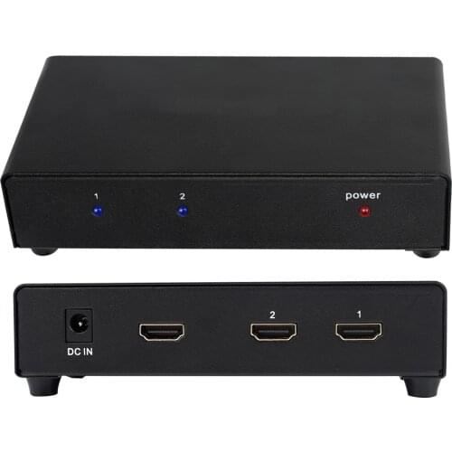 Splitter 1 in 2 out 1080p 4K 1x2 HDCP Stripper 3D Splitter Power HDMI-Compatible Splitter For HDTV DVD PS3 Xbox TV