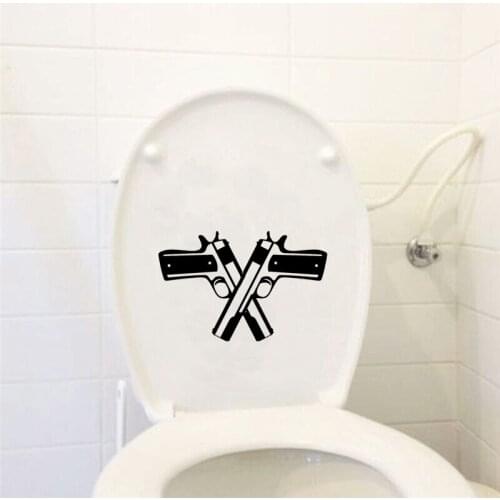 Two Gun Weaon Mafia Fashion Home Decor Vinyl Wall Stickers Toilet Decals 6WS0134