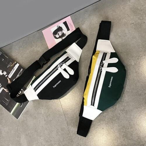 Teen Girls canvas Fanny Pack Banana Waist Bag belt New Brand bag for belt Women Waist Pack Contrast color Chest bag Phone #30