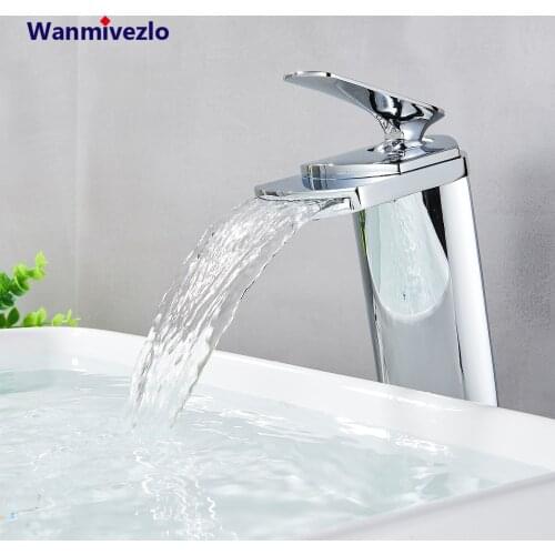 Chrome Basin Sink Faucet Cold Hot Bathroom Washing Faucet Single Handle Shingle Hole Elegant Arc Water Sink Tap Mixer
