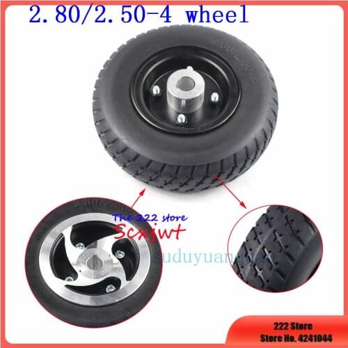 2.80/2.50-4 Elderly Mobility Scooter wheel 9'' Gas / Electric Scooter Non-inflatable tyre solid tire whole wheel set keyway type