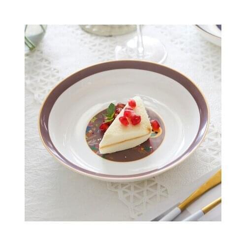 Bone China Creative Household Steak Dishes Plate Ceramics High-grade Tableware Set European Dessert Fruit Snack Salad Plate