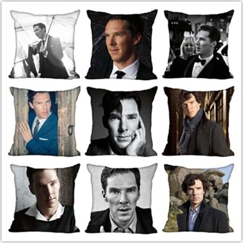 Hot Custom Benedict Cumberbatch Square Pillowcase Custom Zippered Bedroom Home Pillow Cover Case More size 40x40cm best gift