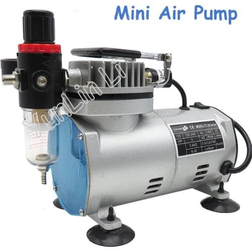 220V Small Air Compressor 23-25 L/min 1/5Hp Small Electric Piston Vacuum Pump Airbrush Compressor MS18-2