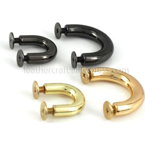 2pcs Metal D-ring Bag Bag Connector Anchor Buckles Arch Bridge with Screws Hanger Hooks Bags Belts Strap Leather Crafts 2 Sizes