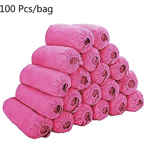 New 100 Pcs Disposable Shoe Covers Indoor Cleaning Floor Non-Woven Overshoes for Women Men
