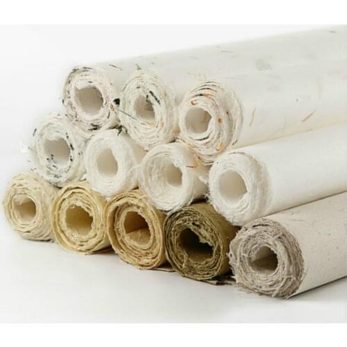 10sheets/lot Half Ripe Xuan Paper Adult Chinese Calligraphy Ink Painting Yunlong Xuan Paper Beginner Plant Fiber Rice Paper