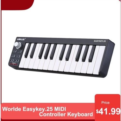 Worlde Easykey.25 Portable MIDI Controller MIDI Keyboard Mini 25-Key USB MIDI Controller MIDI keyboard Electric Piano