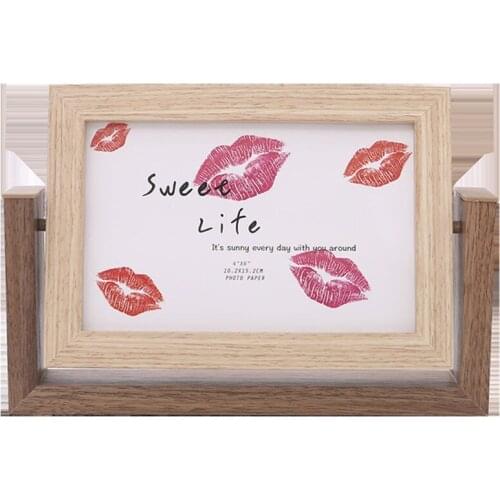 Nordic Style Picture Frame 6inch Rotating Mirror Desktop Ornaments Photo Frame Office Dressing Frame Photo Holder Creative Craft