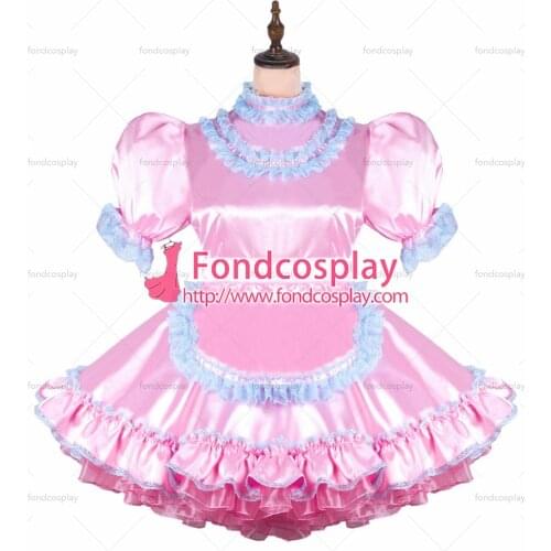 Sissy maid satin dress lockable Uniform cosplay costume Tailor-made[G2450]