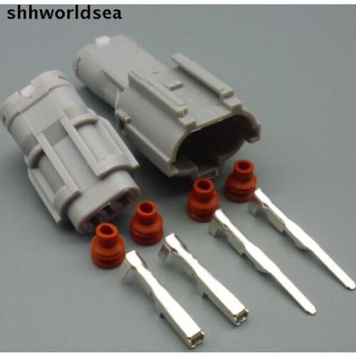 Shhworldsea 2 Pin 2.0mm auto Waterproof Electrical Wire plug female male Automobile Connector Daytime running lamp connector