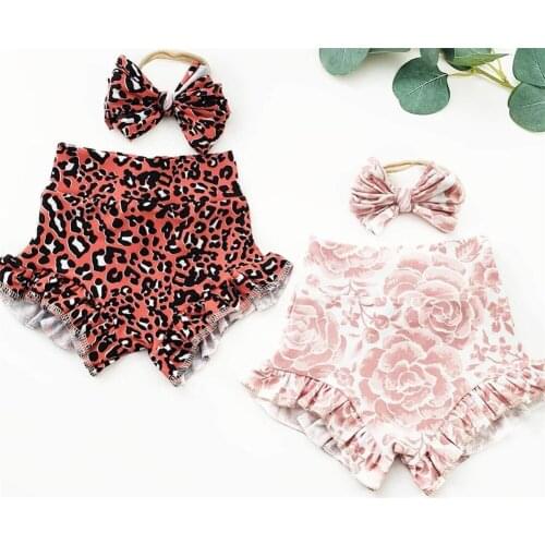 Infant Kids Baby Girls Shorts Ruffles High Waist Floral Print Shorts Newborn Bottoms Bloomers