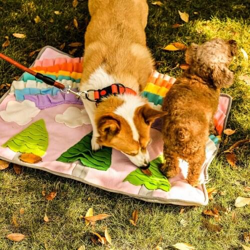 Pet Dog Snuffle Mat Pet Sniffing Training Blanket Detachable Fleece Pads Dog Mat Relieve Stress Nosework Puzzle Toy Pet Nose Pad