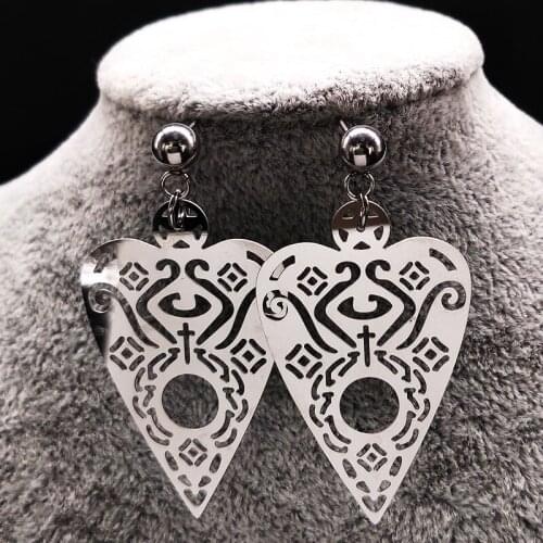 2021 Fashion Stainless Steel Stud Earrings for Women Evil Eye Silver Color Earring Jewelry aretes de acero inoxidables E1517S02