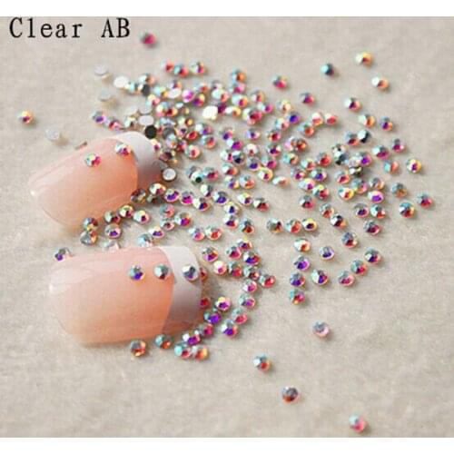 144/288/1440pcs Super Shiny crystal AB ss2-ss50 non hot fix flatback rhinestone Nail Art Decoration cards making strass