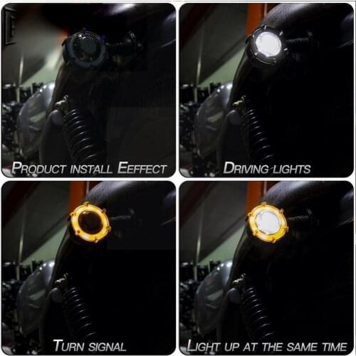 2 Pcs Motorcycle Turn Signal Lights Rotating Mode For Motorcycles Signal Turn LED Round Parts Modification Two-color I8O2