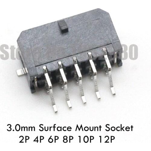 20PCS Micro-Fit 3.0 Right-Angle Header 3.00mm Pitch SMD Socket 2P 4P 6P 8P Surface Mount Dual Row Replacement of 43045 0810