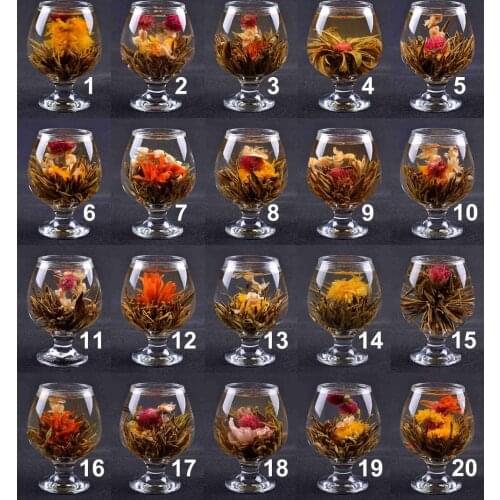 Lot of 20 Kinds Handmade Blooming Flower Tea Balls Beautiful Herbal Artistic Blooming Tea Wedding Gift