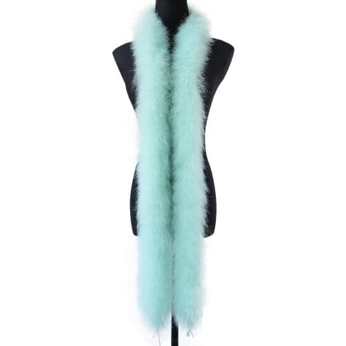 50g mint Turkey Feather Boa Soft Fluffy marabou Feathers Crafts Shawl/Scarf for Wedding party Dress Decoration Top Quality