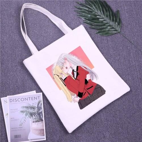 Anime Kakegurui Yumeko Jabami Fashion Canvas Bag Vintage Handbag Shoulder Bag Shopper Harajuku Goth Top Large Capacity Women Bag