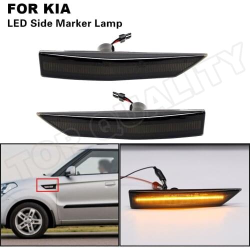 For 2009 2010 2011 2012 2013 KIA Soul I AM Amber Car LED Fender Side Marker Light Turn Signal Lamp Smoke Clear Lens 2Pcs