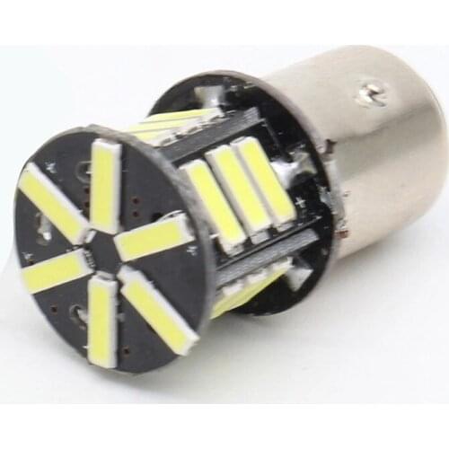 2 PCS P21W BA15S 1156 BAY15D 1157 7020 21 SMD Car Led Turn Signal Lights Brake Tail Lamps Auto Parking Rear Reverse Bulbs DC 12V