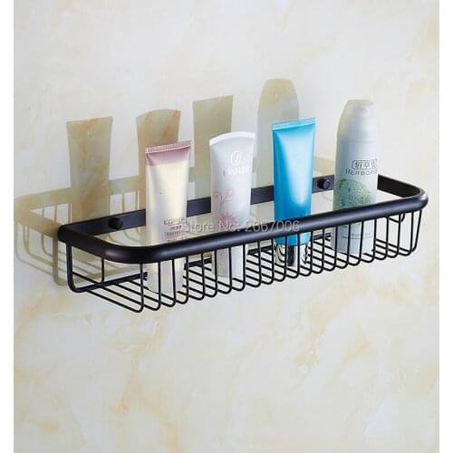 Free Shipping Euro 45CM Long Bathroom Storage Hanger Wall Mounted Rectangle Basket Shelf Oil Rubbed Bronze Shampoo Shelf ZR2506