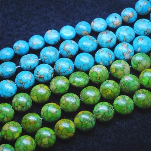 1 String Nature Turquoise Fat Coin Shape Gem Stone Beads Size 10MMM 12MM Wholesale With Faster Shipping Factory Sells