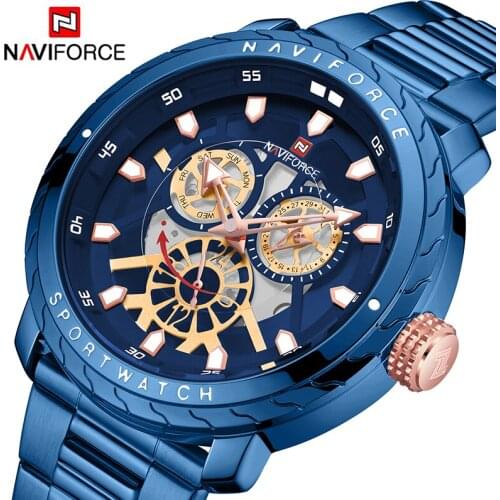 NAVIFORCE Top Luxury Brand Men Sport Watches Mens Quartz Analog Clock Man Military Waterproof Wrist Watch Men relogio masculino