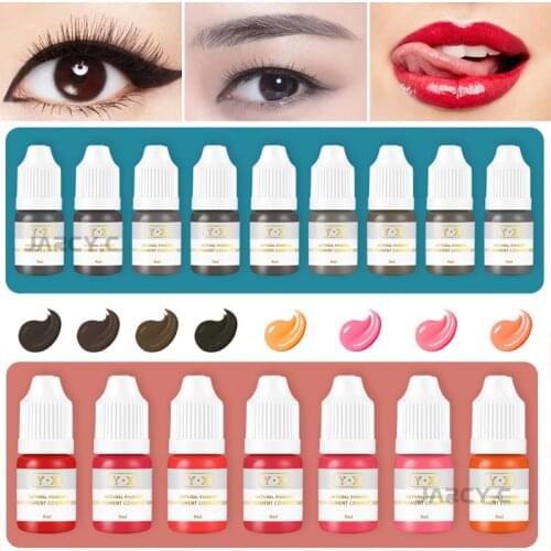 23 Colors Pmu Tattoo Ink Pure Eyeborw Pigment Sample 8ml Semi Permanent Makeup Microblading Pigment for Eyebrow Lip Eyeliner