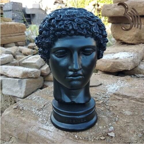 Medium Size Black Color Hermes Statue Decorative Object Trinket