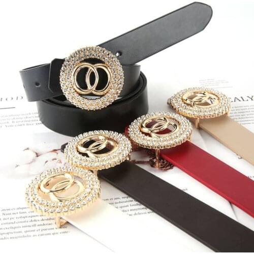 Designer belts for women high quality ladies jeans belt with rhinestone G cinturon mujer luxury brand strap dress waistband