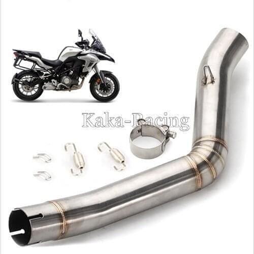 For Benelli TRK502 TRK 502 Motorcycle Exhaust muffler Middle Pipe Connect Link Pipe MID Down Pipe for 51mm Exhaust Muffler Pipe