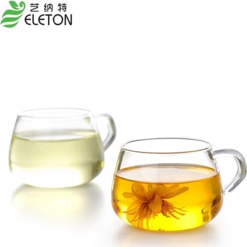 ELETON 4 pack 150ml heat-resistant glass tea & coffee cup small creative bubble kungfu tea cup Coffee Milk Tea Round Drink mugs