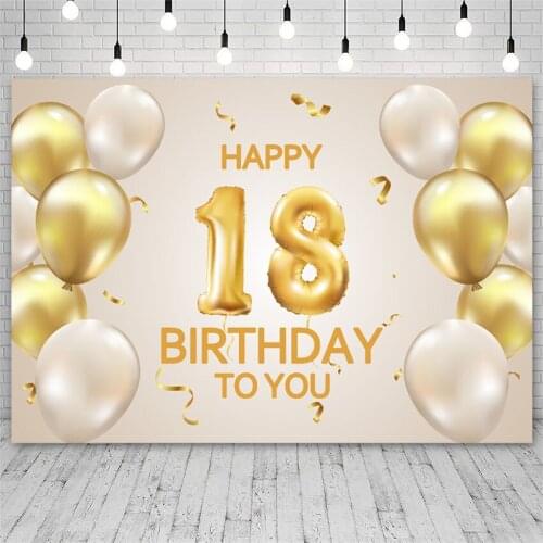Avezano Happy Birthday Backdrops Party Golden Balloon Backgrounds Photography Studio Photozone Photocall Decor Photoshoot Props